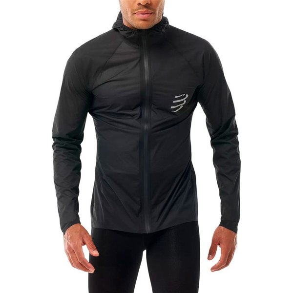 Veste Running imperméable Compressport Hurricane Homme noire