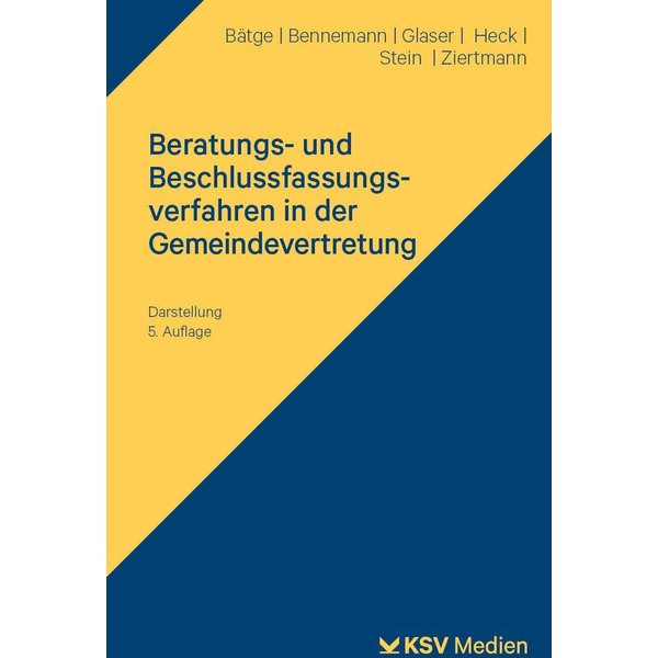 BäTge, Frank: Beratungs- Und Beschlussfassungsverfahren In Der Gemeindevertretung-image