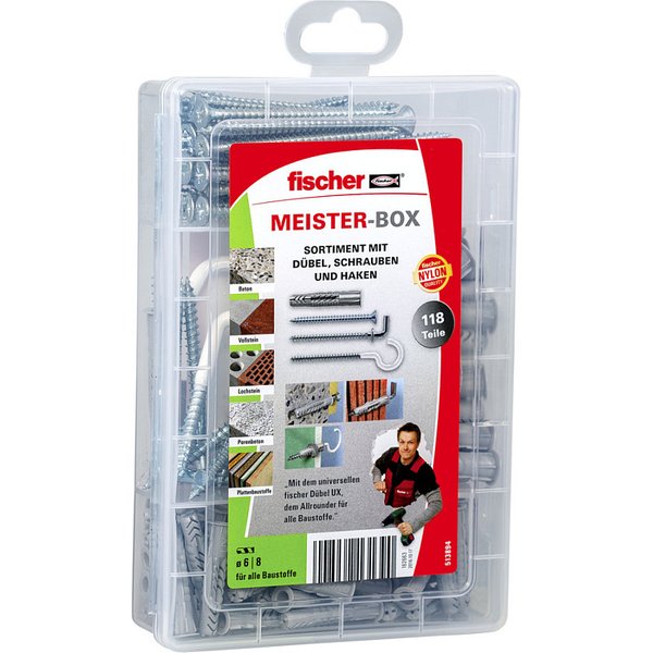 Fischer MeisterBox UX + Schrauben + Haken