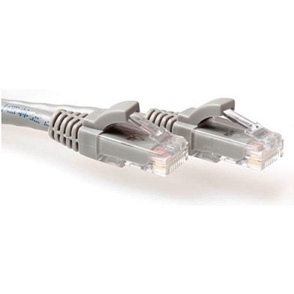 Grey 2 meter U/UTP CAT6 patch cable snagless with RJ45 connectors