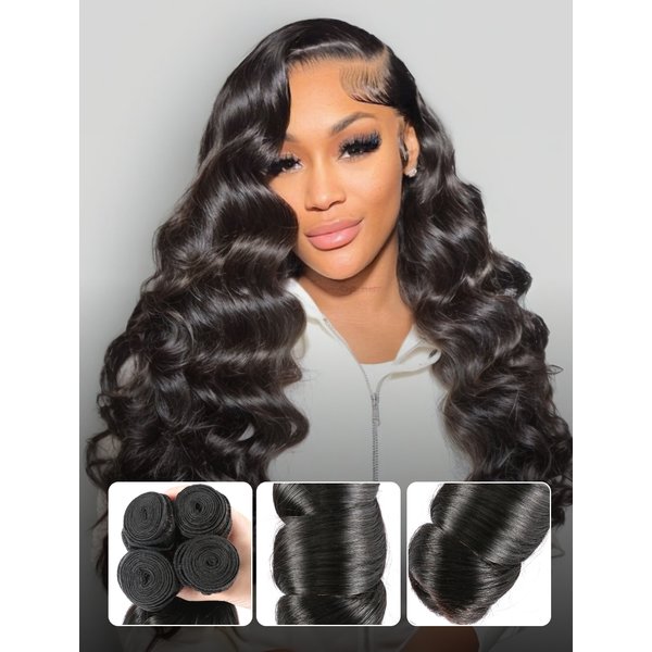 Nadula Long Loose Wave 3 Bundles Real Virgin Hair 100% Human Hair Extensions