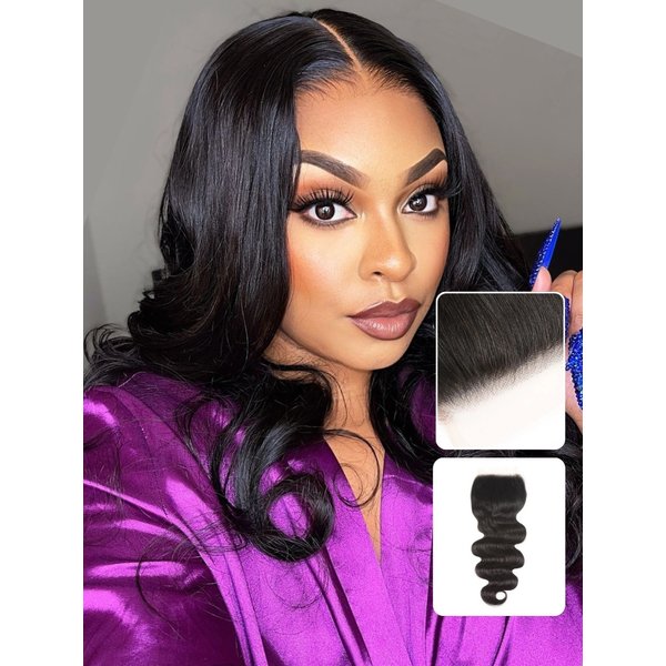 Nadula Body Wave 4x4 Lace Closure Three Part Middle Part And Free Part Virgin Human Hair Lace Closure