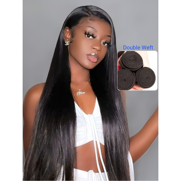 Nadula 5x5 HD Lace Closure With 3 Bundle Soft Straight Hair Bundles
