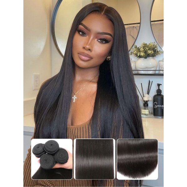 Nadula High Quality Brazilian Hair Bundles 4 Pcs Soft Virgin Brazilian Hair Weave Straight 8inch-30inch