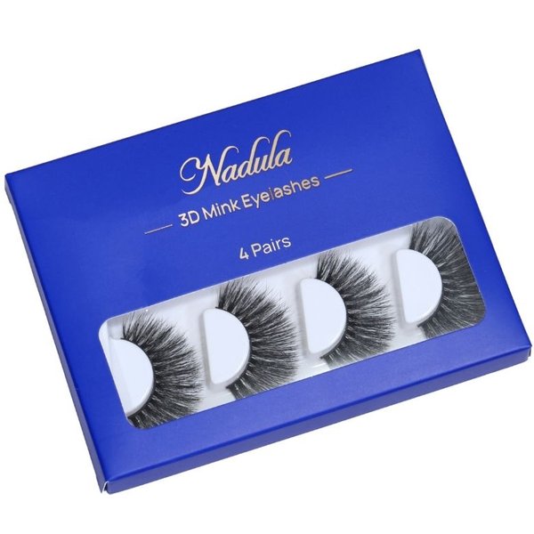 Nadula 3D Mink Eyelashes 4 Pairs Per Box Natural and Volume Makeup Eyelashes