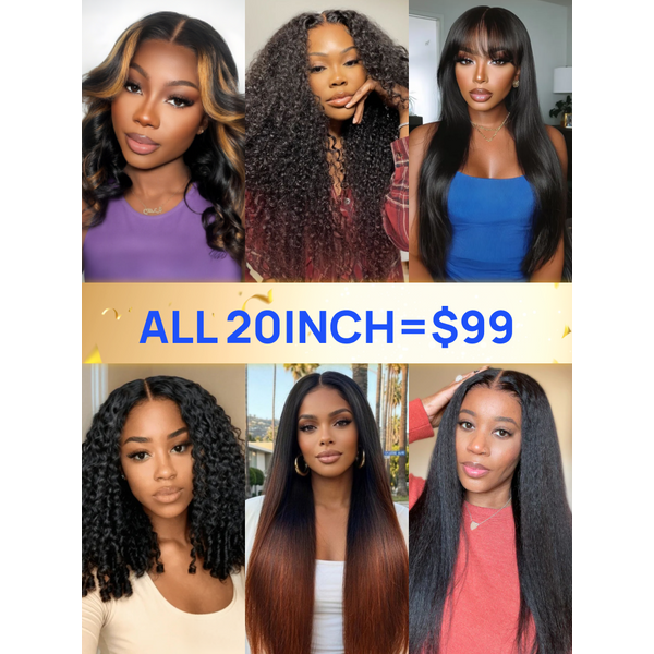 All 20inch Wigs = $99 | Nadula Flash Sale Glueless Human Hair Wigs Put On And Go Wig Limited Stock