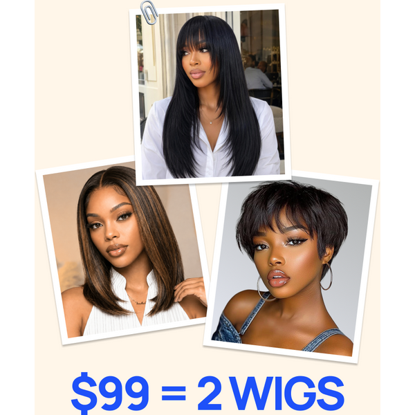 $99 = 2 WIGS | Nadula BOGO FREE Sale Put On and Go Beginner Friendly Glueless Human Hair Wigs