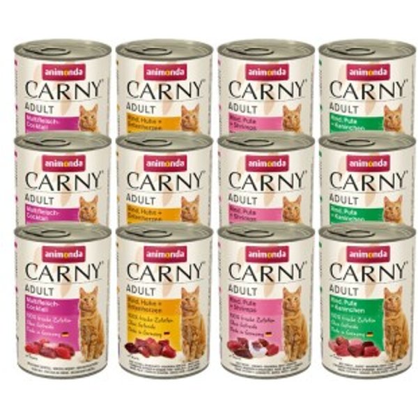 animonda Carny nourriture humide pour chat adulte, assortiment de viandes 12x400 g Pack mix 2