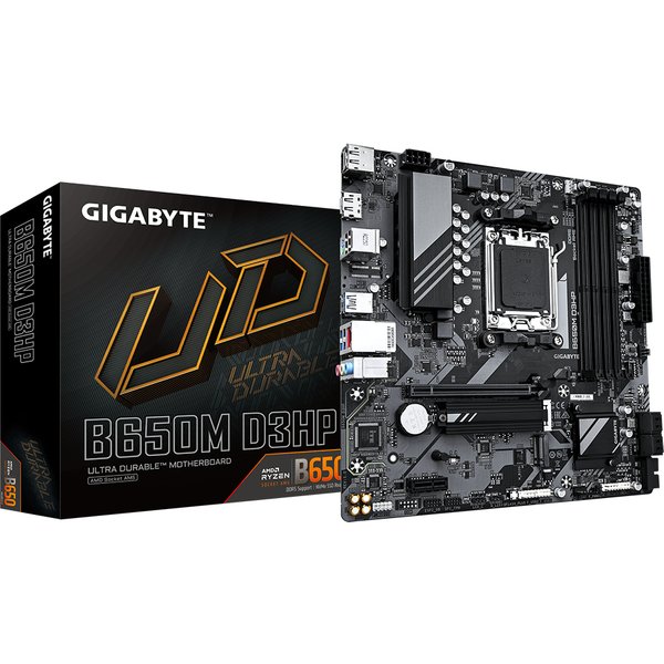 GIGABYTE B650M D3HP Motherboard - AMD Ryzen 9000 Series CPUs. 5+2+2 Ph