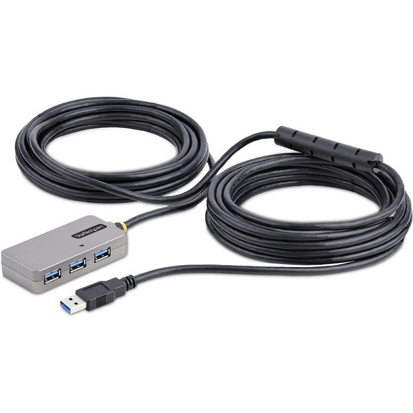 StarTech.com USB Extender Hub, 10m USB 3.0 Extension Cable with 4-Port USB-A Hub, Active/Bus Powered USB Repeater Cable, Optional 20W Power Supply Included, ESD Protection - TAA