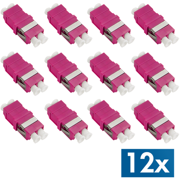 LogiLink Fiber Adapter LC Duplex. 12 pieces. without flange. OM4. viol
