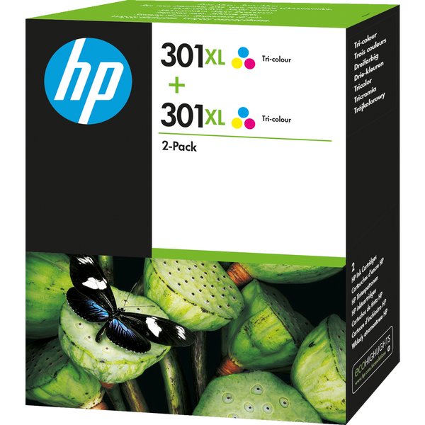 HP D8J46AE/301XL Printhead cartridge color high-capacity twin pack. 2x