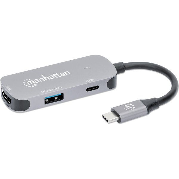 Manhattan USB-C Dock/Hub. Ports (x3): HDMI. USB-A and USB-C. With Powe