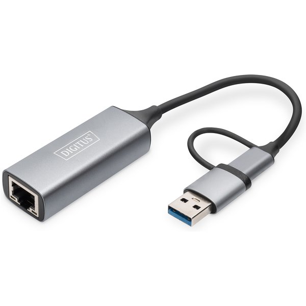 Digitus USB Type-CTM Gigabit Ethernet Adapter 2.5G. USB-CTM + USB A (U