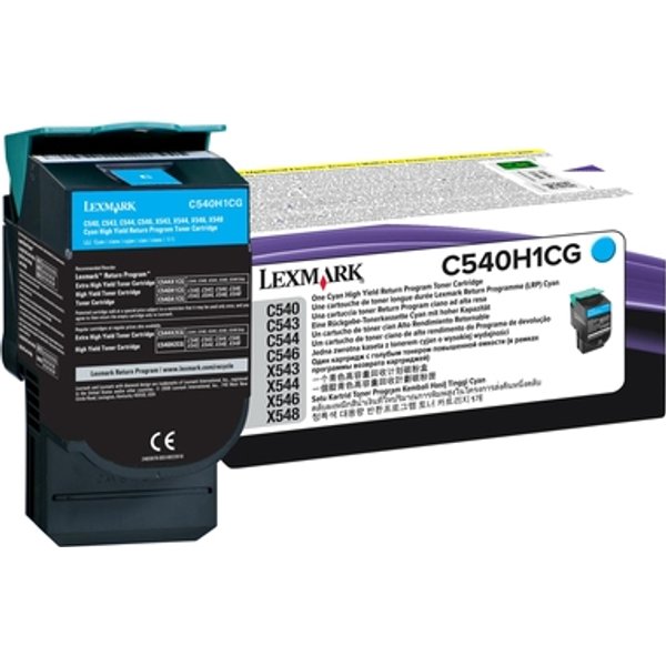 Lexmark C540H1CG Toner cyan return program. 2K pages ISO/IEC 19798 for