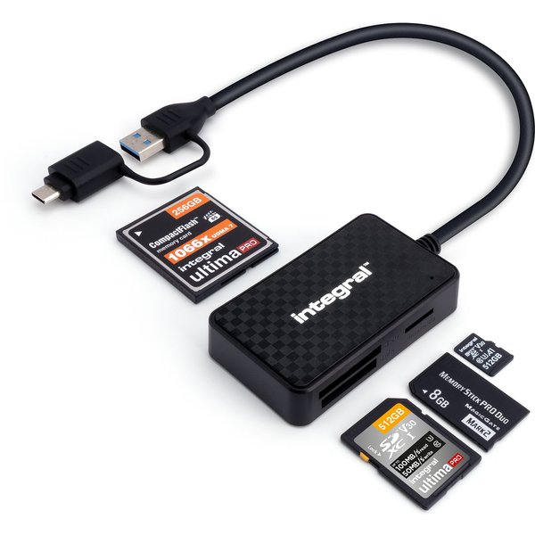 Integral USB3.2 GEN1 3.1 GEN1 3.0 CARDR EADER TYPE A & TYPE C MULT