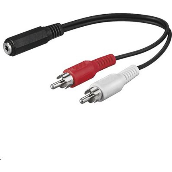 Microconnect AUDALH02 audio cable 0.2 m 2 x RCA 3.5mm Red