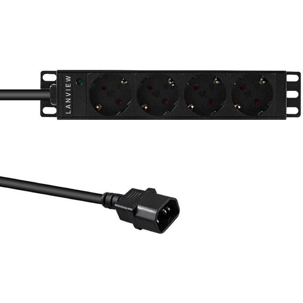 Lanview LVR-2MSCH-SCH-C13-4 power distribution unit (PDU) 4 AC outlet(