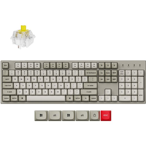 Keychron C2 Pro 8K keyboard Universal USB QWERTY UK English Grey