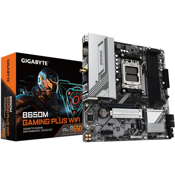 GIGABYTE B650M GAMING PLUS WIFI Motherboard - AMD Ryzen 9000 CPUs. 5+2