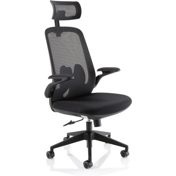 Dynamic Sigma Executive Mesh Chair With Folding Arms Black Seat