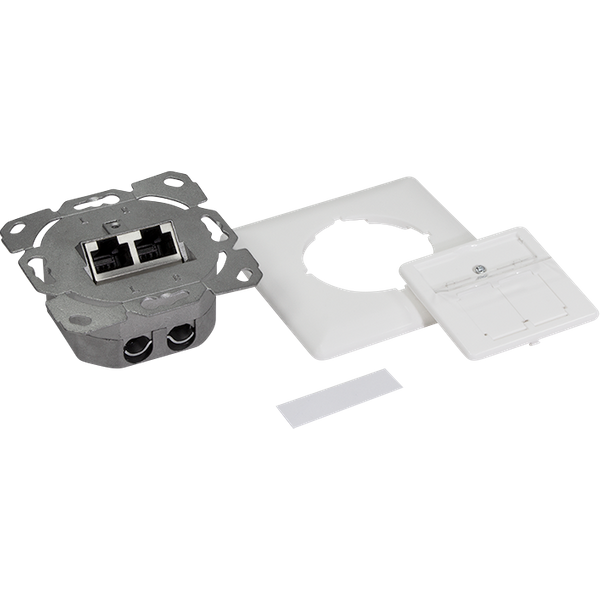 LogiLink Cat.6A Wall Outlet 2xRJ45 STP. vertical. signal white