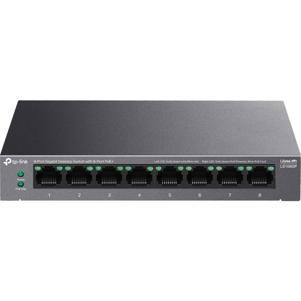 TP-Link LiteWave 8-Port Gigabit Desktop Switch with 8-Port PoE+