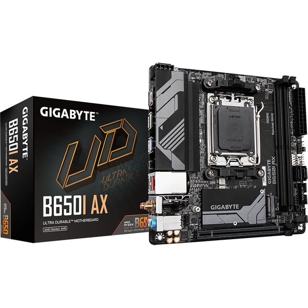 GIGABYTE B650I AX Motherboard - AMD Ryzen 9000 Series CPUs. 5+2+1 Phas