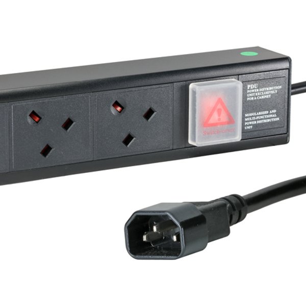 Cablenet 8 Way UK Horizontal 1u PDU with IEC - C14 3m Feed