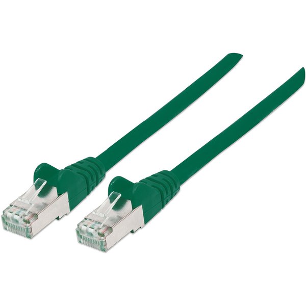 Intellinet Network Patch Cable Cat6A 10m Green Copper S/FTP LSOH / LSZH PVC RJ45 Gold Plated Contacts Snagless Booted Lifetime Warranty