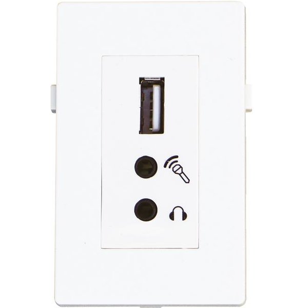 Garbot USB2.0+2x Mini Jack Module - 20 cm. White