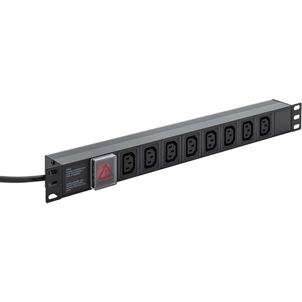 connektgear 3m 8 Way Horizontal Rack Mount Power Extension Block UK Pl