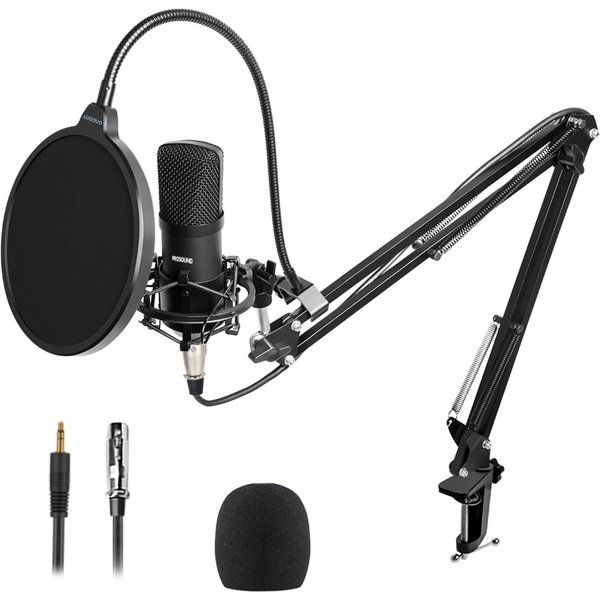 ProSound XLR to 3.5mm Microphone with Boom Arm Kit Condenser Cardioid