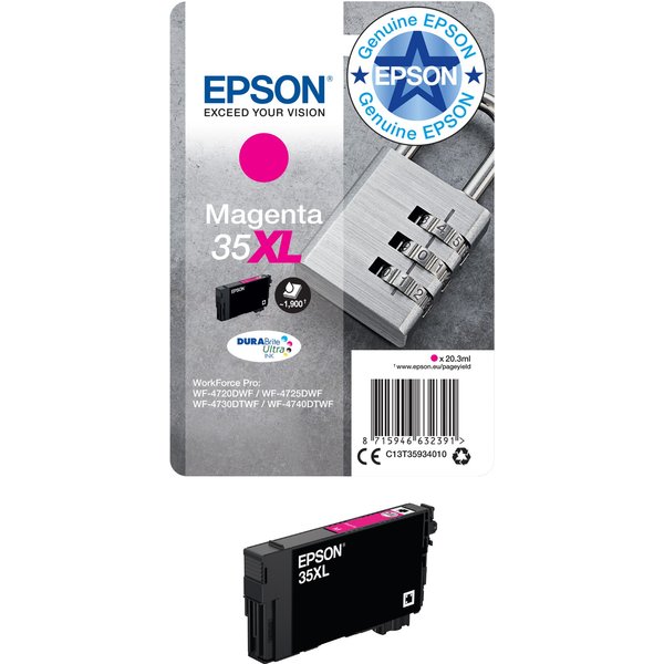 Epson C13T35934010/35XL Ink cartridge magenta high-capacity. 1.9K page