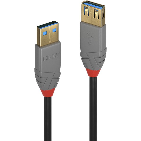 Lindy 2m USB 3.2 Type A Extension Cable. 5Gbps. Anthra Line