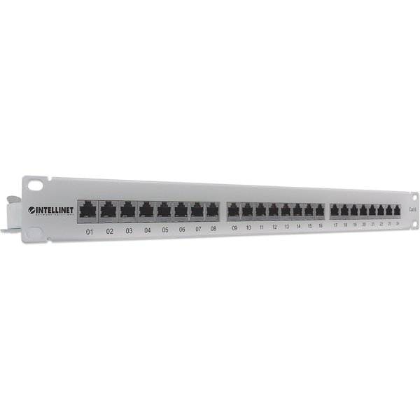 Intellinet Patch Panel. Cat6. FTP. 24-Port. 1U. Shielded. 90° Top-Entr
