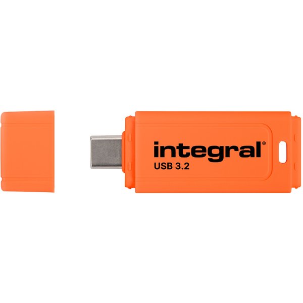 Integral Neon-C 64GB USB-C 3.2 GEN1 DRIVE (USB3.1 USB3.0) ORNG UP TO R