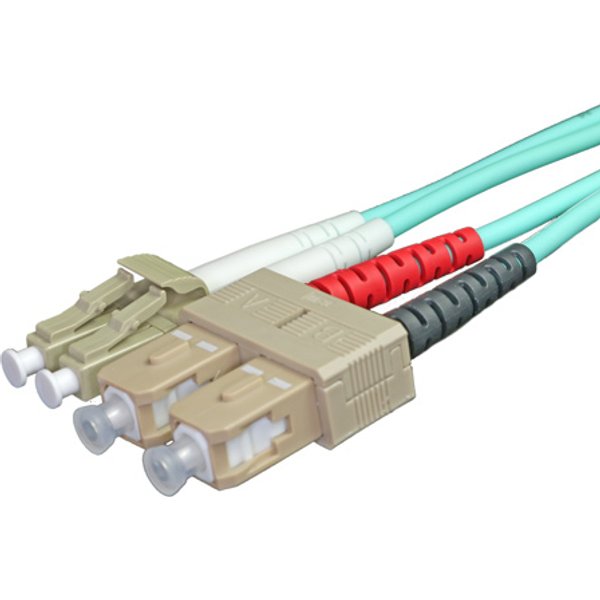 Cablenet 0.5m OM3 50/125 LC-SC Duplex Aqua LSOH Fibre Patch Lead
