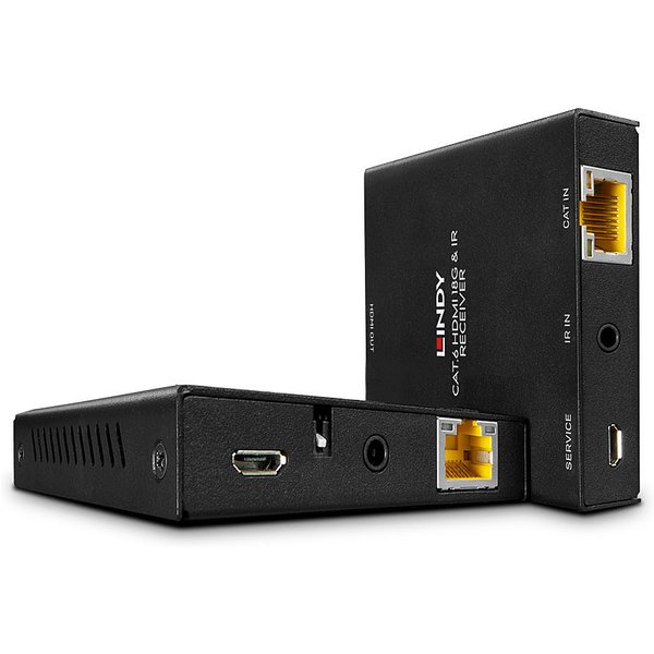 Lindy 50m Cat.6 HDMI 4K60 and IR Extender with PoC and Loop Out