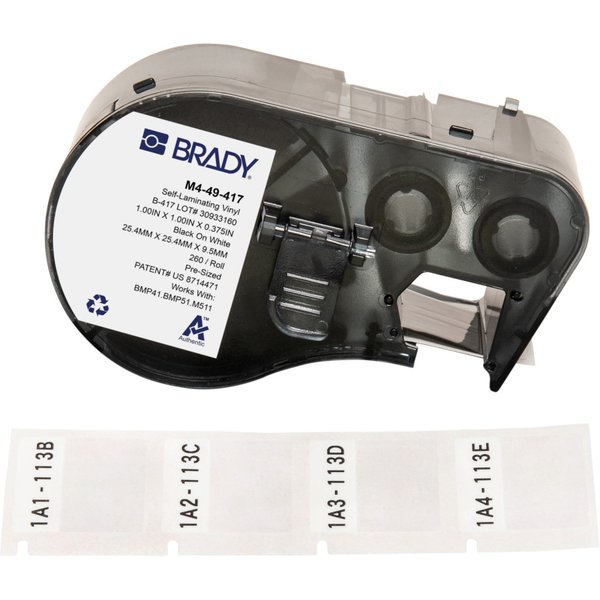 Brady M4-49-417 printer label Black. White Self-adhesive printer label