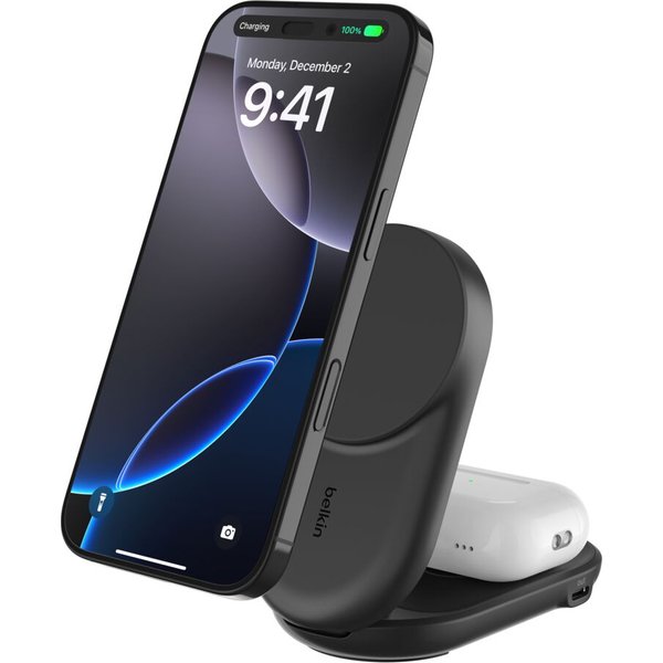Belkin Qi2 Fitness tracker. Headphones. Smartphone. Smartwatch Black U