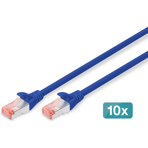 Digitus CAT 6 S/FTP Patch Cables. 5 m. Blue. 10-Pack
