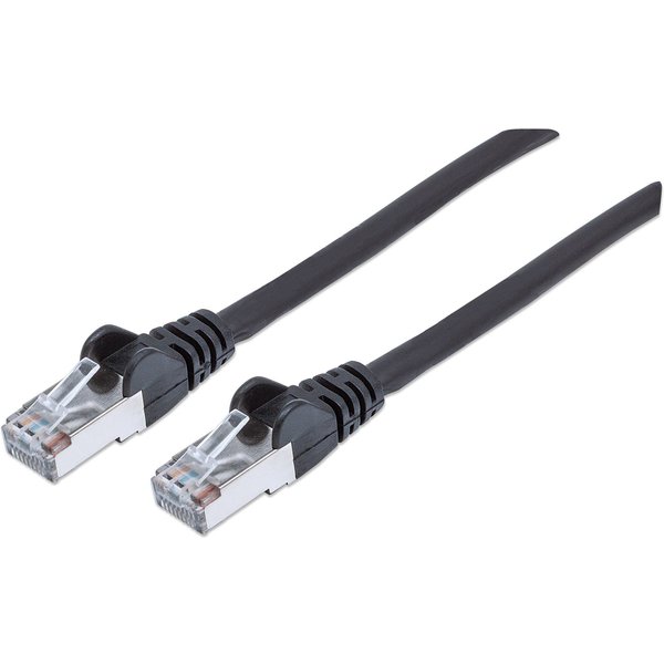 Intellinet Network Patch Cable Cat6A 30m Black Copper S/FTP LSOH / LSZH PVC RJ45 Gold Plated Contacts Snagless Booted Lifetime Warranty