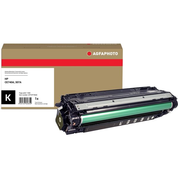 AgfaPhoto Compatible Toner Cartridge. Black. Replacement for HP CE740A