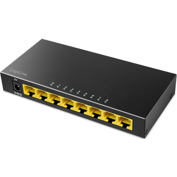 LogiLink Desktop Gigabit Ethernet Switch 8-port. metal case. black