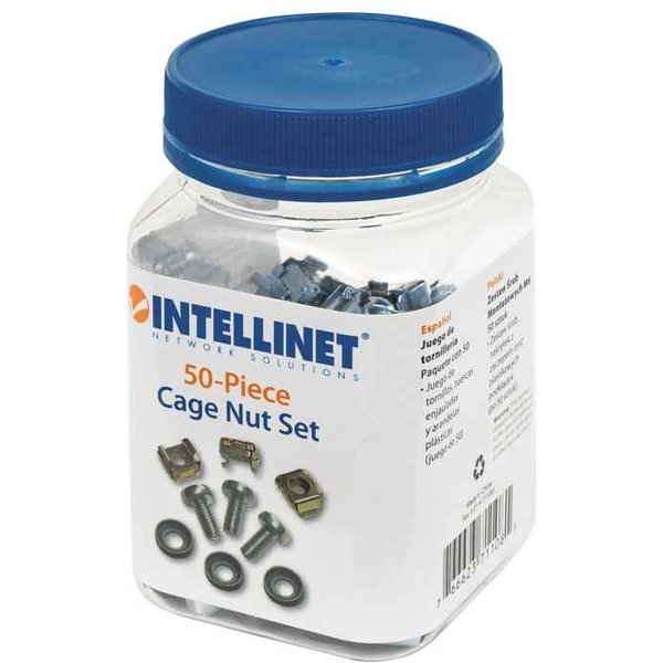 Intellinet Cage Nut Set (50 Pack). M6 Nuts. Bolts and Washers. Suitabl