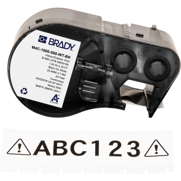 Brady M4C-1000-595-WT-BK printer label Black. White Self-adhesive prin