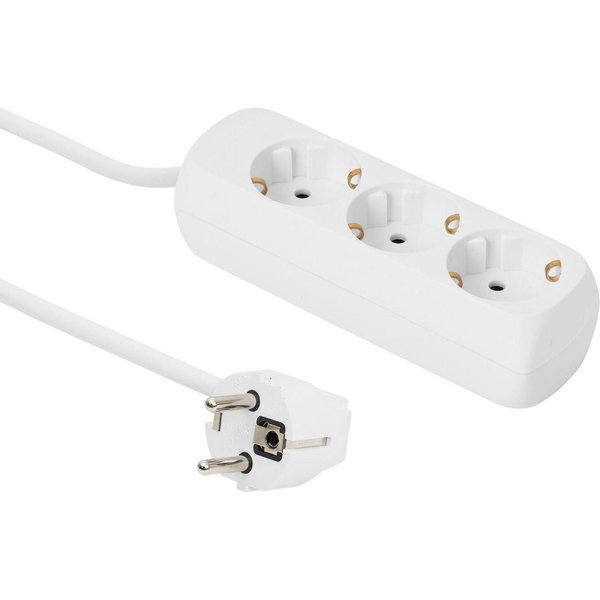 Microconnect 3-way Schuko Socket 1.5M White power extension 3 AC outle
