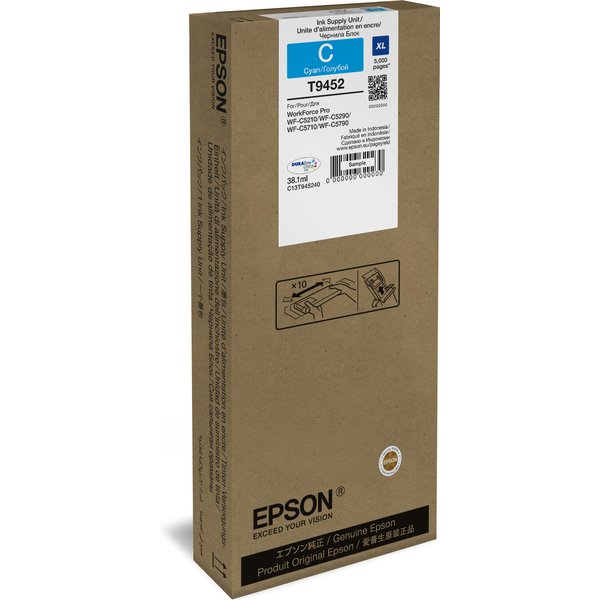 Epson C13T945240/T9452 Ink cartridge cyan high-capacity. 5K pages 38ml