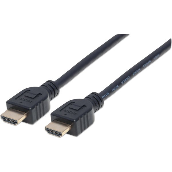 Manhattan HDMI 4K@60Hz Cable with Ethernet - CL3 rated, 2m, Suitable for In-Wall use, For ALL 4K & 1080p/HD uses - when upgrading now or have it ready for when you need it, Male to Male, Black, Ultra HD 4k x 2k, Lifetime Warranty, Premium High Speed